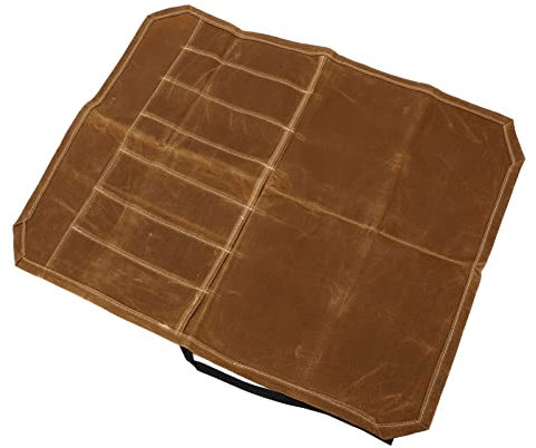 Fdit Messertasche aus Segeltuch, Professionelle Faltbare Messertasche aus Gewachstem Segeltuch für Camping (Khaki)