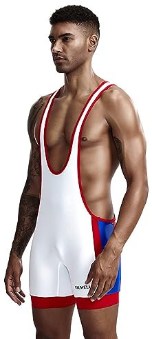 MACIUM Jockstrap Unterwäsche für Herren Körperformungslinie, Offene Taille, Eisseide, Sexy Boden, Einteilige Weste, Konvexe Beuteltasche, Einteilige Sporthose,Weiss,M