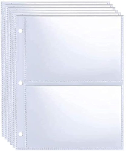40 Pack 160 Pockets 3.5x5” Photocard Sleeves for A5 Mini 3 Ring Binder, Ultra-Clear Photo Sleeves, Double-Sided 2 Pocket Photo Pages, Top Loading Sheet Protector for Photos, Postcards, Seed Packets