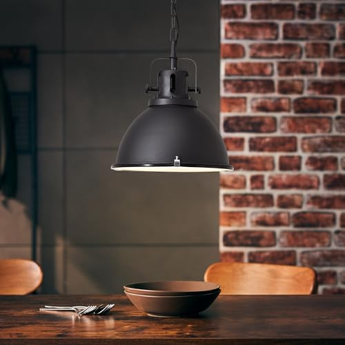 Lightbox Vintage Hängelampe - 133 cm, Ø 38 cm - industrielle Pendelleuchte | Hängelampe, kürzbar, 133 cm Höhe, Ø 38 cm, E27, max. 60 W, Metall/Glas