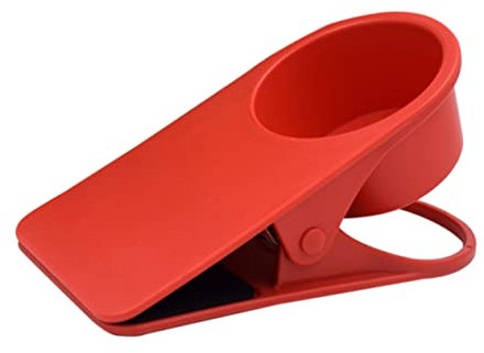 Garneck Kaffeetassenhalter seitlicher Halteclip für den Schreibtisch Untertassenclip Tisch Flaschenhalter Tischbecherhalter groß Getränkehalter Kaffeetasse rot Schreibtisch-Becherhalter