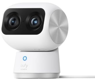 eufy Security Indoor Cam S350, Dual Kameras, 4K UHD Auflösung, Überwachungskamera mit 8× Zoom und 360° PTZ, Mensch/Tier KI, Ideal für Babyphone/Haustierkamera/Hausüberwachung, Dual-Band Wi-Fi 6