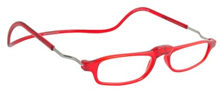 CliC Eyewear Base - Farbe: Rot - Stärke: +3 - Klassische Lesebrille - Rechteckige Form - Lesebrille für Herren/Damen - Made in Italy