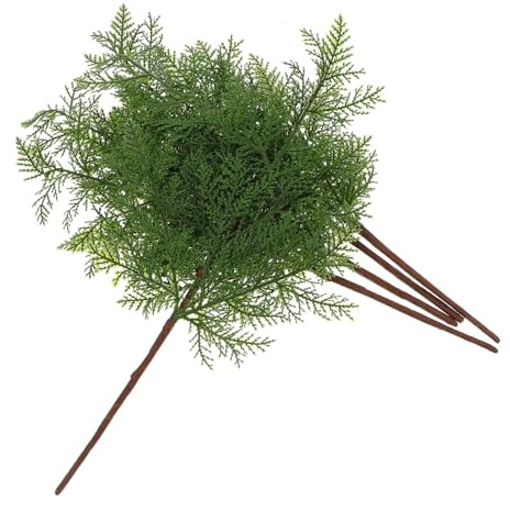 PRETYZOOM 5pcs Artificial Cypress Leaves Greenery Shrubs Plastic Plant Wedding Decorations