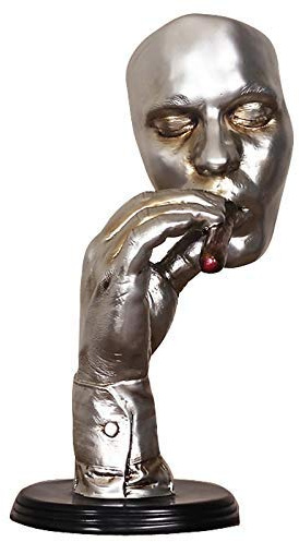 Home Decoration Retro Meditators Abstract Sculpture Man Smoking Cigar Creative Face Statue Character Resin Figurine Artwork Home Decorations Art collection Ornaments