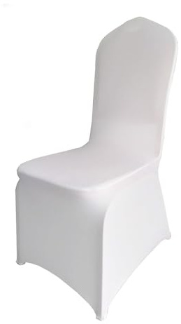 jiaorui Stuhlhusse, 20 Stück, weiß, schwarz, Universal, für Hochzeit, Veranstaltungen, Bühne, Party, Dekoration (weiß, A, 20 Stück)