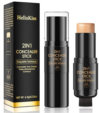 2 in 1 Penna correttore Contour Stick - bronzer per il contorno del viso, impermeabile e sfumabile 24 ore su 24, vegano, non comedogenico, opaco, per tutte le carnagioni(03 Beige classico)