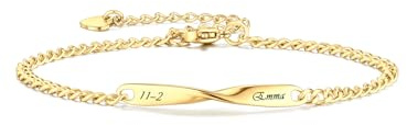 JSDDE Personalisiert Armband mit Gravur Partnerarmband Armreif für Paar Freundschaftsarmband Personalisierte Geschenke für Damen Herren
