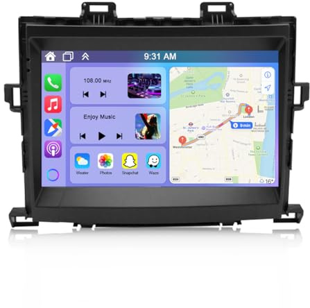 2G+32G Android 14 Car Stereo for Toyota Alphard Vellfire ANH20 2008-2014 with Wireless Carplay Android Auto, 9 Inch HD Touch Screen 2 Din Car Radio Receiver w/GPS Navigation FM SWC BT Backup Camera