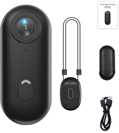 Seymal Telecamera da Baseball, Telecamera da Pollice, Telecamera Sportiva Indossabile con Clip Magnetica, Registratore di Guida POV, Accessori A Montaggio Rapido, Piccola Telecamera(Nero,1080p)