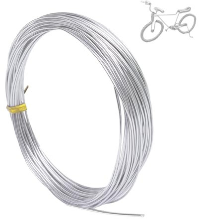 32.8 Feet Silver Aluminum Craft Wire, 16 Gauge 1mm Bendable Metal Wire, Aluminum Armature Wire for Sculpting, Bike Modelling,Making Dolls Skeleton,Floral Making,jewellery making
