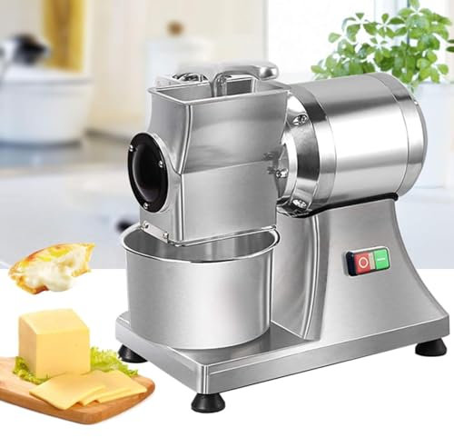 Grattugia elettrica per formaggio, macchina per grattugiare il formaggio commerciale da 550 W, trituratore di crusca di pane in acciaio inossidabile, macinaburro rotante elettrico da 88 libbre/ora