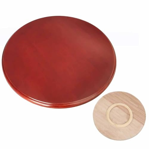 Decmiroor Plateau Tournant Rotatif à 360°, 60-100cm Rond Lazy Susan en Bois, Grand Assiette Service Rotative pour Cuisine, Table À Manger(Red-Brown,70cm/28)