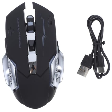 OFFIGAM 1pezzi Mouse Meccanico Galvanico Illuminato Colori Senza Fili Ricarica Wireless Dpi Per Gaming e Ufficio