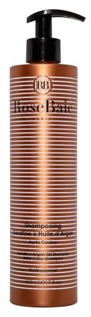 ROSEBAIE | Shampoing Argan et Kératine | Cheveux Colorés Méchés | Protège et Prolonge la Couleur | Douceur et Brillance | Antioxydant | Format Familial 500ml |