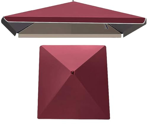Housse de rechange pour parasol d'extérieur à 4 baleines – Dessus en toile rouge foncé – Pour table de marché, parasol de jardin, 1,8 x 2,2 m – Résistante aux intempéries