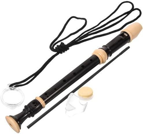 Sopranblockflöte 8-loch aus Kunststoff für Kinder und Schüler | Übungsinstrument für Schüler, Reinigungsstab und Etui Dabei, Schulanfang Party, Klassische Ausführung