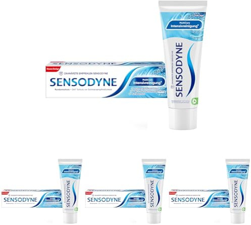 Sensodyne MultiCare Intensivreinigung° Zahnpasta, 75ml, tägliche Zahncreme mit Fluorid, bei schmerzempfindlichen Zähnen (Packung mit 4)