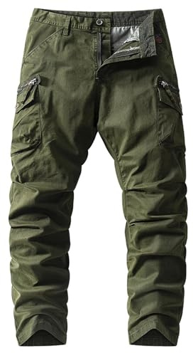 Pantalones cargo plegables para hombre, pantalones de invierno, para correr, senderismo, aventura, algodón, senderismo, ocio, trabajo, caza, elegancia, actividades al aire libre, D-verde., 36