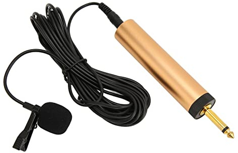 Luqeeg 3,5 Mm Kabelgebundenes Lavalier-Mikrofon, Omnidirektionaler Kondensator Zum Anstecken, Lavalier-Mikrofon mit Rauschunterdrückung, mit 16,4 Fuß Langem Kabel und 6,5 Mm Adapter, Ideal für