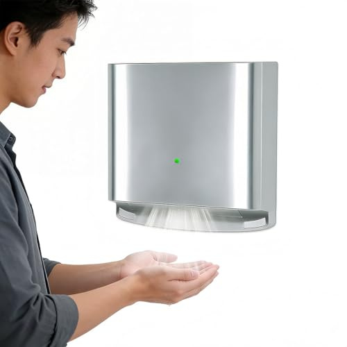 Glowdora Kompakter, Elektrischer Händetrockner, Hochgeschwindigkeits-Händetrockner Für Gewerbe Und Haushalt. Gehäuse Aus Abs. Leistung: 1250 W. Silver