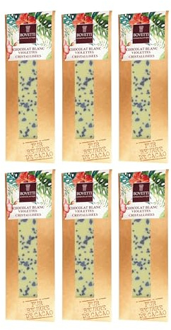 BOVETTI Weisse Schokolade kristallisierten Veilchen Frankreich inkl. FeinWert E-Book (6 x 50g)
