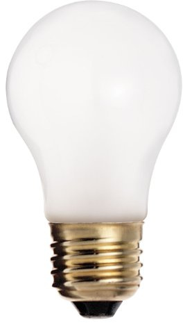 Satco S3949 130V Medium Base 15-Watt A15 Household Lamp, Frosted,White