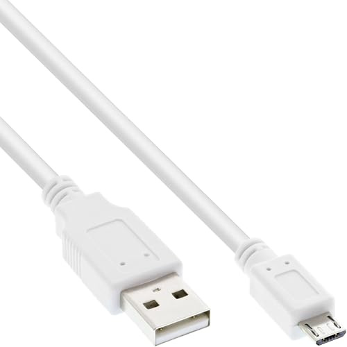 InLine 31750W Micro-USB 2.0 Kabel, USB-A Stecker an Micro-B Stecker, weiß, 5m