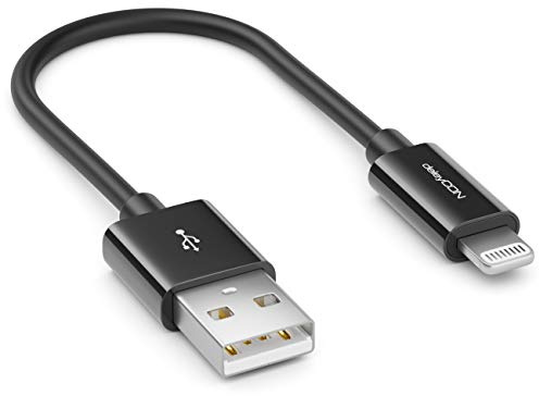 deleyCON 0,15m Lightning 8 Pin USB Ladekabel Datenkabel MFi Zertifiziert für Apple iPhone 14 Pro Max 14 Pro 14 Plus 14 SE 13 Pro Max 13 Pro 13 Mini 12 Pro Max 12 Pro 12 Mini - Schwarz