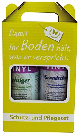 Universals Reinigung & Pflege SET für Vinylboden/Vinylböden/PVC Belag | 1 Liter Reiniger + 1 Liter Basis Schutz