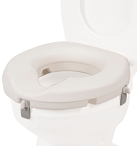 PCP Raised Toilet Seat, Increase Height Over Commode, Elevated, White, 3 Inch Rise
