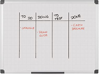 Bi-Office Maya vergitterte Trocken abwischbar, mit Aluminiumrahmen, doppelseitig Whiteboard 180 x 120 cm 90 x 60 cm