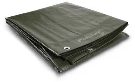 PolyTarp 210 PE-Abdeckplane (Farbe Grün, 4 x 7 m, 13 mm Ösen im verstärkten Rand, UV-stabil, extrem reißfest, langlebig, universell einsetzbar, Gewebeplane) 430407