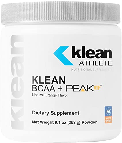 Klean Athlete Klean BCAA + Peak ATP | Amino Acid Supplement for Muscle Building, Workout Recovery, and Lean Muscle | 9.1 Ounces | Natural Orange Flavor