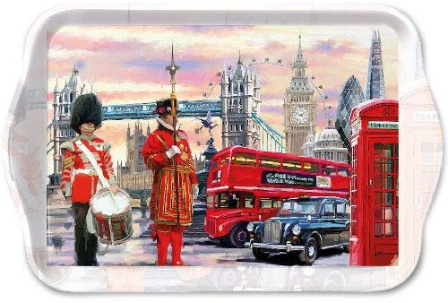 Ambiente London Street - Bandeja de melamina (13 x 21 cm), diseño de Londres