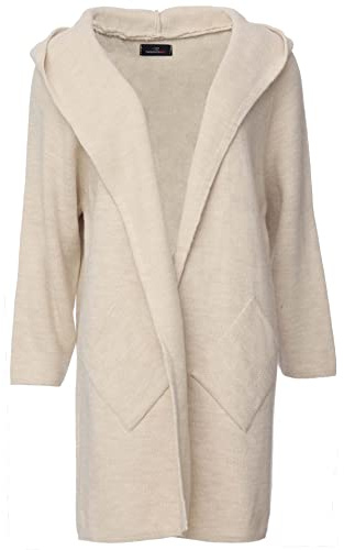 Zwillingsherz Strickjacke Cardigan für Damen - Hochwertiger Mantel Überwurf warm kuschelig weich mit Kapuze - Cape Umhang Strick Frühjahr Herbst Winter