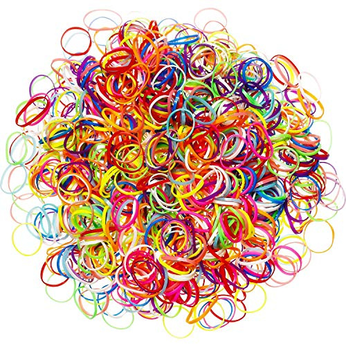 Gummihårband, 1000 gummiband, gummiband, elastiska hårband, färg, elastiska hårflätningsband för barn, flickor