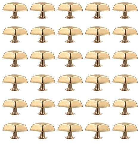 Amosfun 30 Stück Nietknöpfe Raute Leder Nieten Ziernieten Kleidung Jacke Nieten DIY Leder Handwerk Kleidung Taschen Zubehör Golden