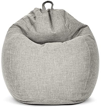 Green Bean Square XXL Indoor Bezug aus Leinen 100x120 cm - ohne Füllung - Sitzsackhülle, Sitzsackbezug - kuschelig, weich, robust - waschbar, mit Extra-Innensack zum Umfüllen - Grau