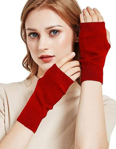 Novawo Wolle Mischung Fingerlose Handschuhe Frauen Armstulpen Handgelenkwärmer Schreib Handschuhe
