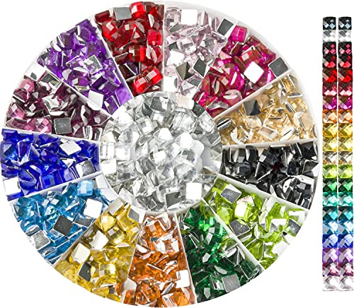 Rhinestones Diamond målning pärlor, Diamond Painting Tillbehör, Diamond Bead Art Diamond målning borrar, Diamond Art tillbehör och verktyg, Rhinestones för makeup, 20 färger Fyrkant pärla, 20000PCS