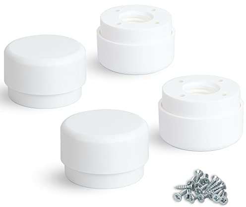 F!XBL Möbelfüße verstellbar Füße für Möbel Ø 55 mm Möbelerhöhung 23-35 mm hoch 4er Set Möbelbeine Rund Weiß
