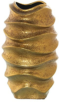 Tischvase aus Keramik in Gold, 22 x 34 cm