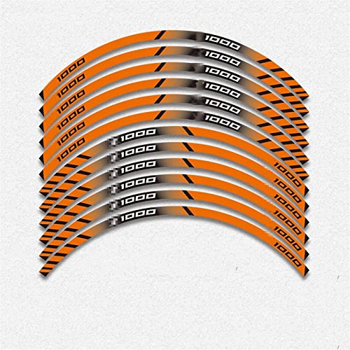 Felgenband Motorrad-Styling-Radreifen-Reflexstreifenaufkleber, Kreativer Felgenaufkleber Für Kawasaki Z1000 Z 1000 Z1000 (Color : Orange)