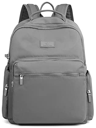 NICOLE & DORIS Zaino Leggero da Donna Zaino Nylon Impermeabile Zainetto da Viaggio Borse Zaino Multitasche Zaino Scolastico di Grande Capacità Grigio