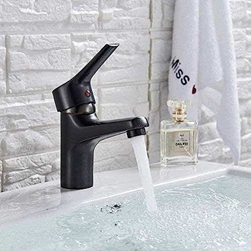 Wasserhahn, Küchenarmatur, Mini-elegantes Badezimmer-Waschbecken-Wasserhahn, Messing, elegantes Glas-Waschbecken, Mischbatterie, Schwarz-Bronze, heißer und kalter Wasserhahn