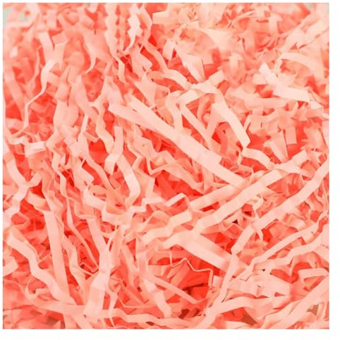 Yurosiay Raffia Papierschnitzel Zerkleinertes Mehrfarbiger Crinkle Papier Geschreddertes Füllmaterial Geschenkfüllung für DIY Party Hamper Füllung Geschenkverpackung Dekorations Leuchtrot 1kg