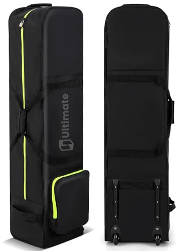 COSTWAY Sac de Golf à Côtés Souples à roulettes, Sac de Voyage Portable en Oxford Étanche Poches Fermeture Éclair et Clé, Housses de Club de Golf Pliable pour Voyages Aériens (31,5 x 25,5 x 128 cm)