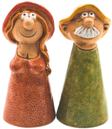 Dekohelden24 Juego de 2 Tapones de cerámica para Valla de Hombre y Mujer, Dimensiones de Cada Figura Aprox. 9 x 9 x 20 cm, 20 cm