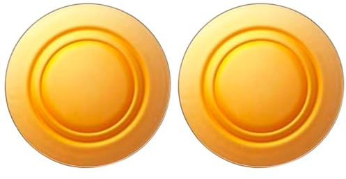 Tradineur - Confezione da 2 piatti fondi, modello LYS Ambra, Ø 23 cm, vetro lavabile in lavastoviglie e forno a microonde, ideale per casa, cucina e ospitalità